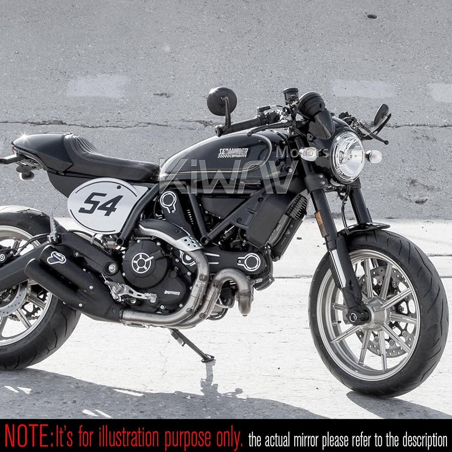 Amazon | KiWAV バーエンドミラー レトロ 黒 ヘビーウェイト